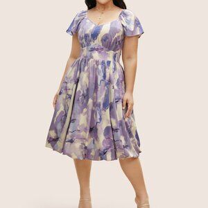 Bloom Chic New Purple Floral Dress 18-20 1x 2x